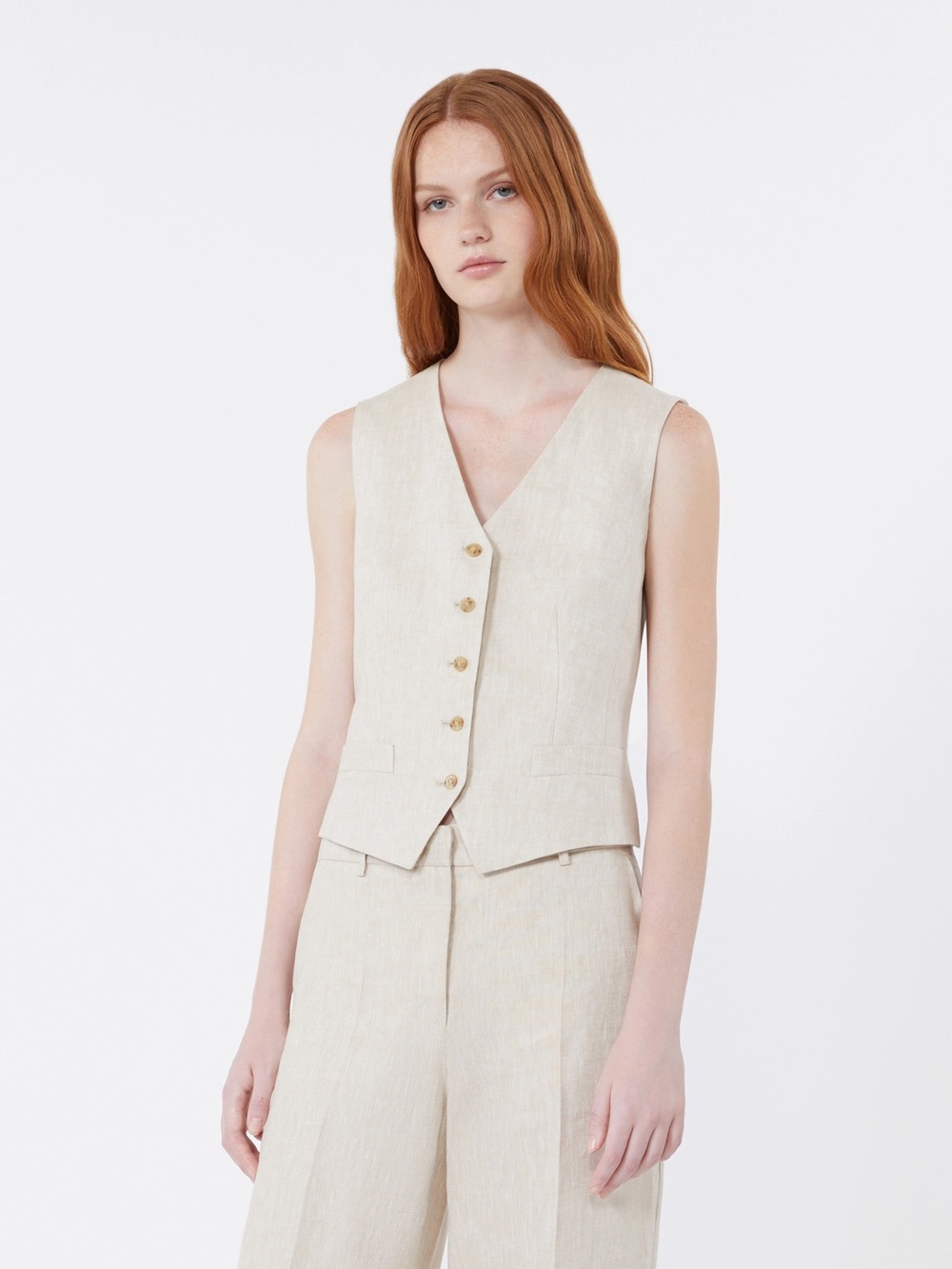 Weekend Max Mara Linen Canvas Vest Size 6